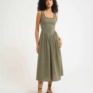 Rumored Toulouse Midi Dress, black gingham size small